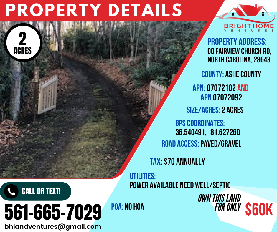 2 -Acre Semi-Improved Vacant Land in Western North Carolina - Great Opportunity in the Future!