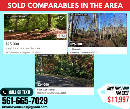 Cash Price $4K-Golf Club Community With Mountain Views in Rabun County, Georgia! - Underground Utilities in Place - Paved Road Access - Rent to Own