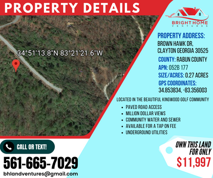 Cash Price $4K-Golf Club Community With Mountain Views in Rabun County, Georgia! - Underground Utilities in Place - Paved Road Access - Rent to Own
