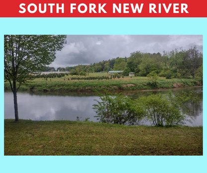 Spectacular river and mountain views * Ashe County, NC * 5 acres * Cash price $74,997 * Call or text now! 561-665-7029