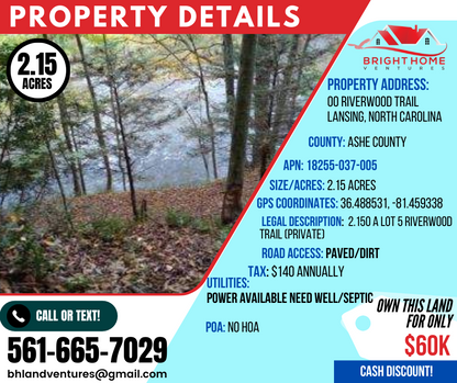Western North Carolina - Vacant and Unrestricted Land on the New River